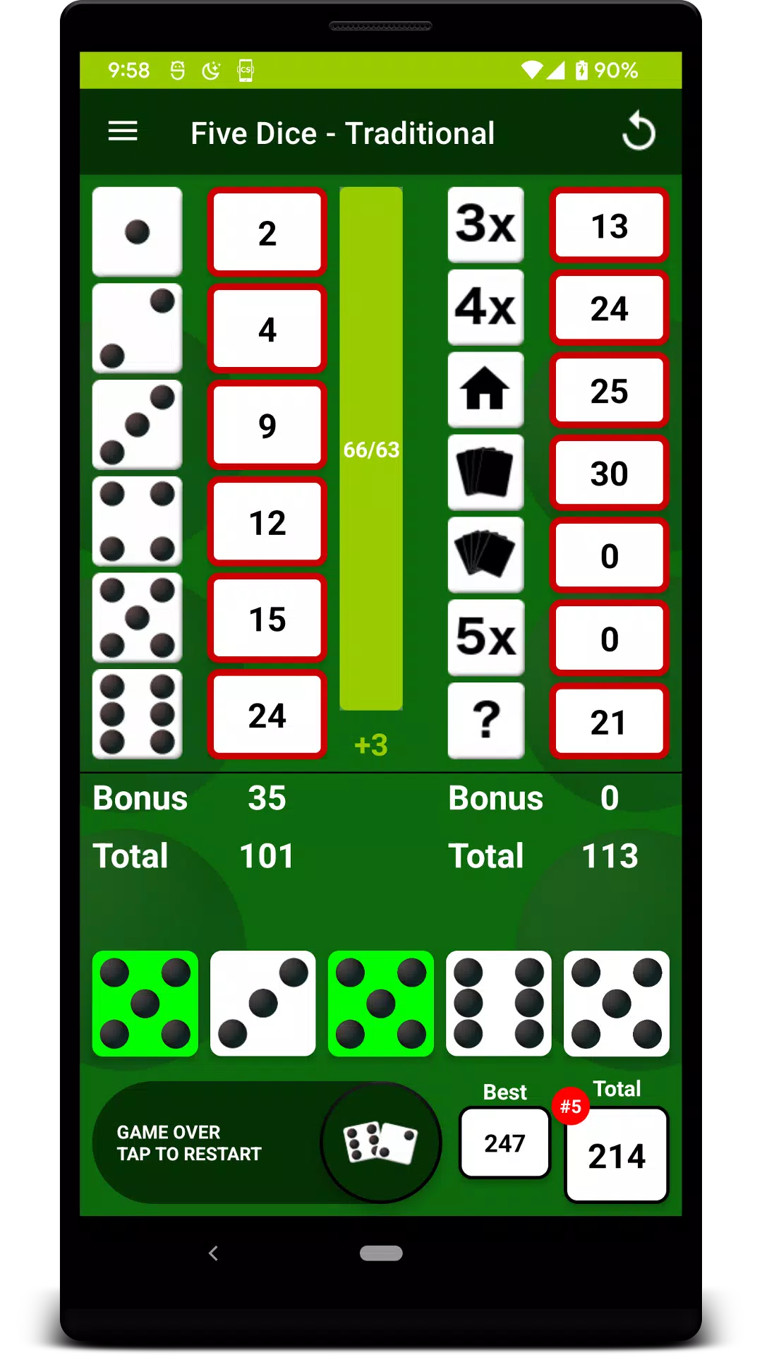 Five Dice 螢幕截圖 2