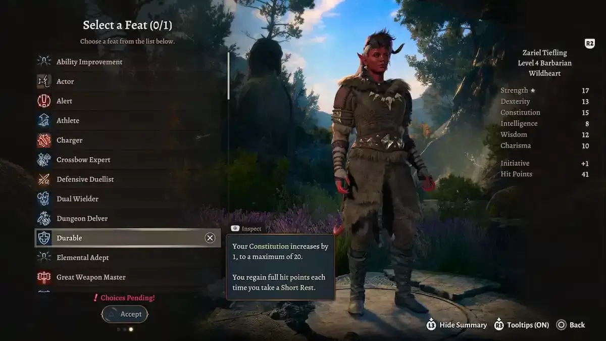 作為一篇關於班級最佳壯舉的文章的一部分，顯示了鮑德爾大門3（BG3）中的一幅tie諷野蠻人和耐用的壯舉。