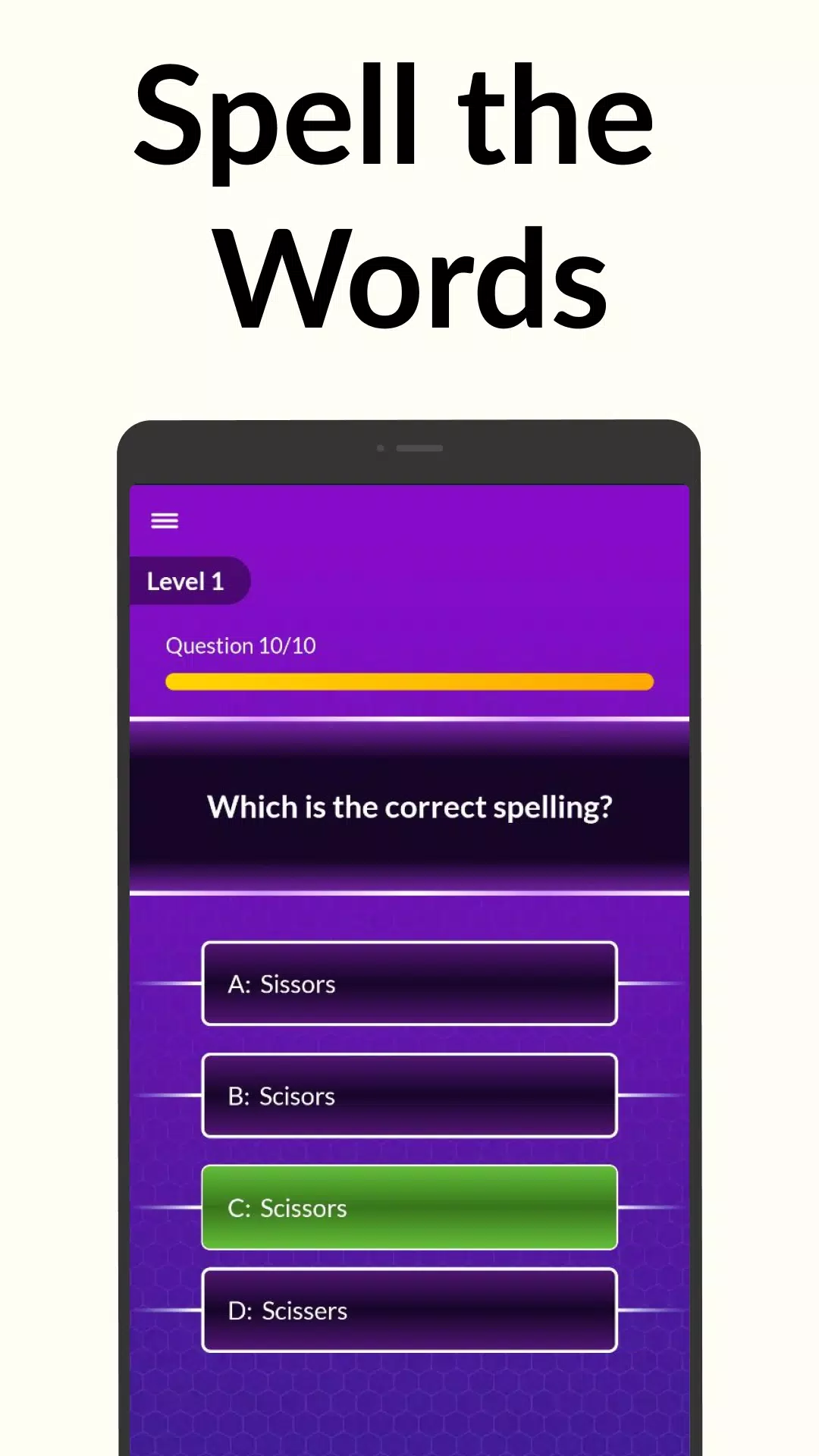 Spelling Bee: Spelling Quiz Capture d'écran 1