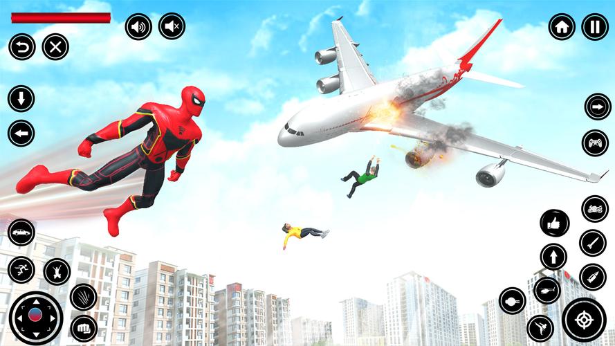 Flying Spider Rope Hero Fight Capture d'écran 0
