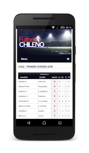 Live Chilean Soccer Tangkapan skrin 0