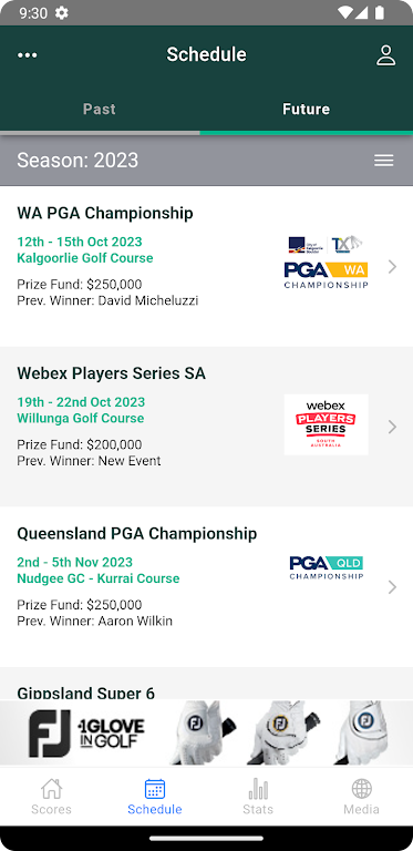 PGA Tour of Australasia应用截图第1张