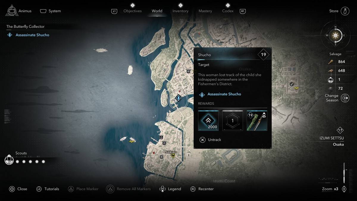 Wie und wo man alle Schmetterlingskollektormitglieder in Assassins Creed Shadows Shucho finden kann