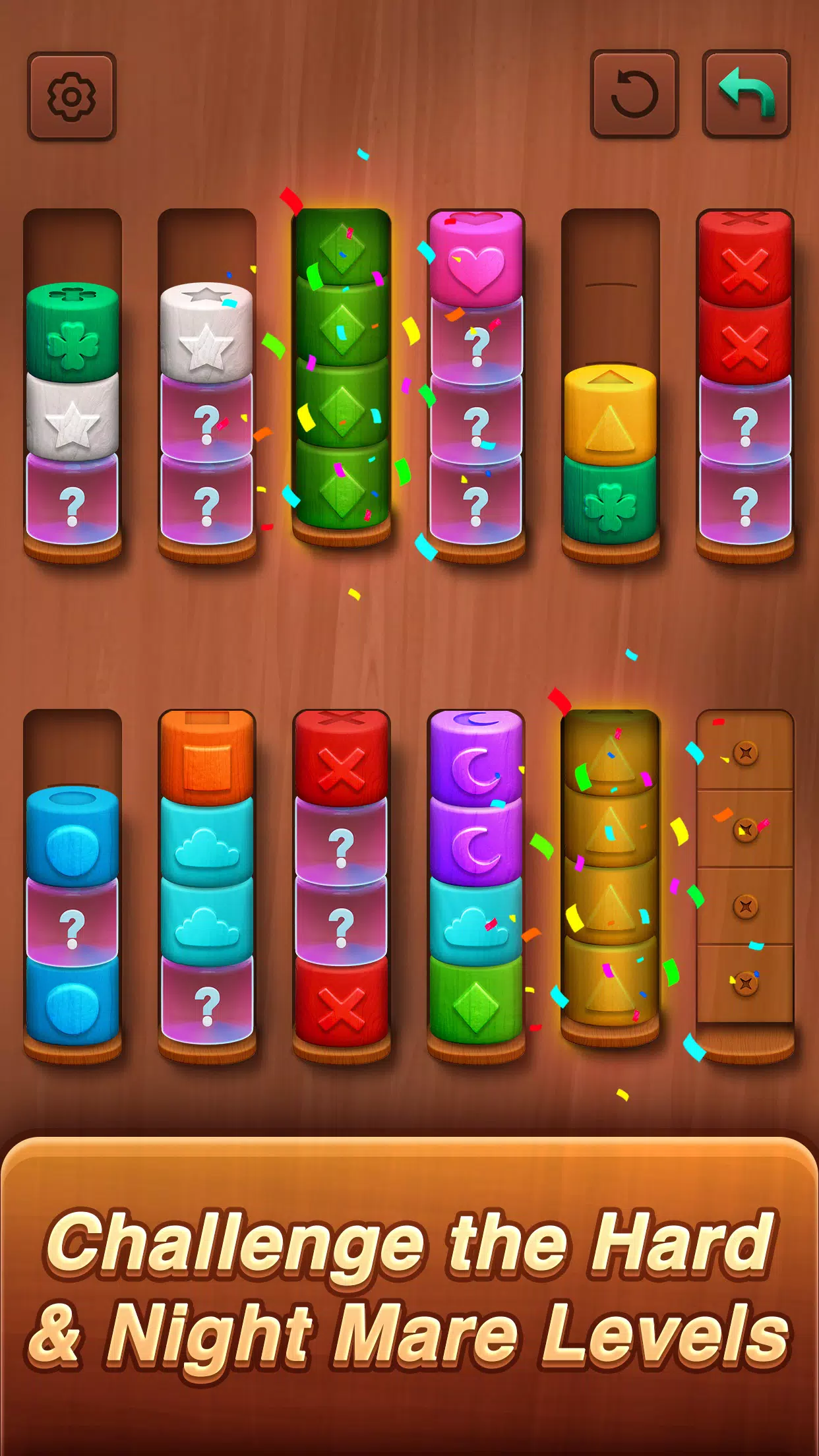 Color sort: Wood Cylinder Saga 螢幕截圖 3
