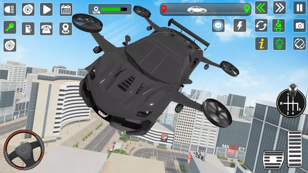 Flying Car Games Car Flight 3D Capture d'écran 2