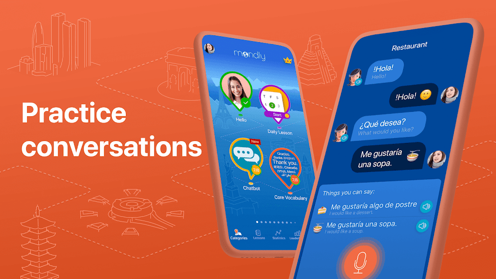 Learn 33 Languages – Mondly Mod ภาพหน้าจอ 1