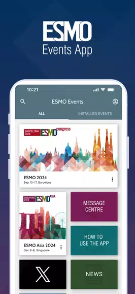 Schermata ESMO Events 0