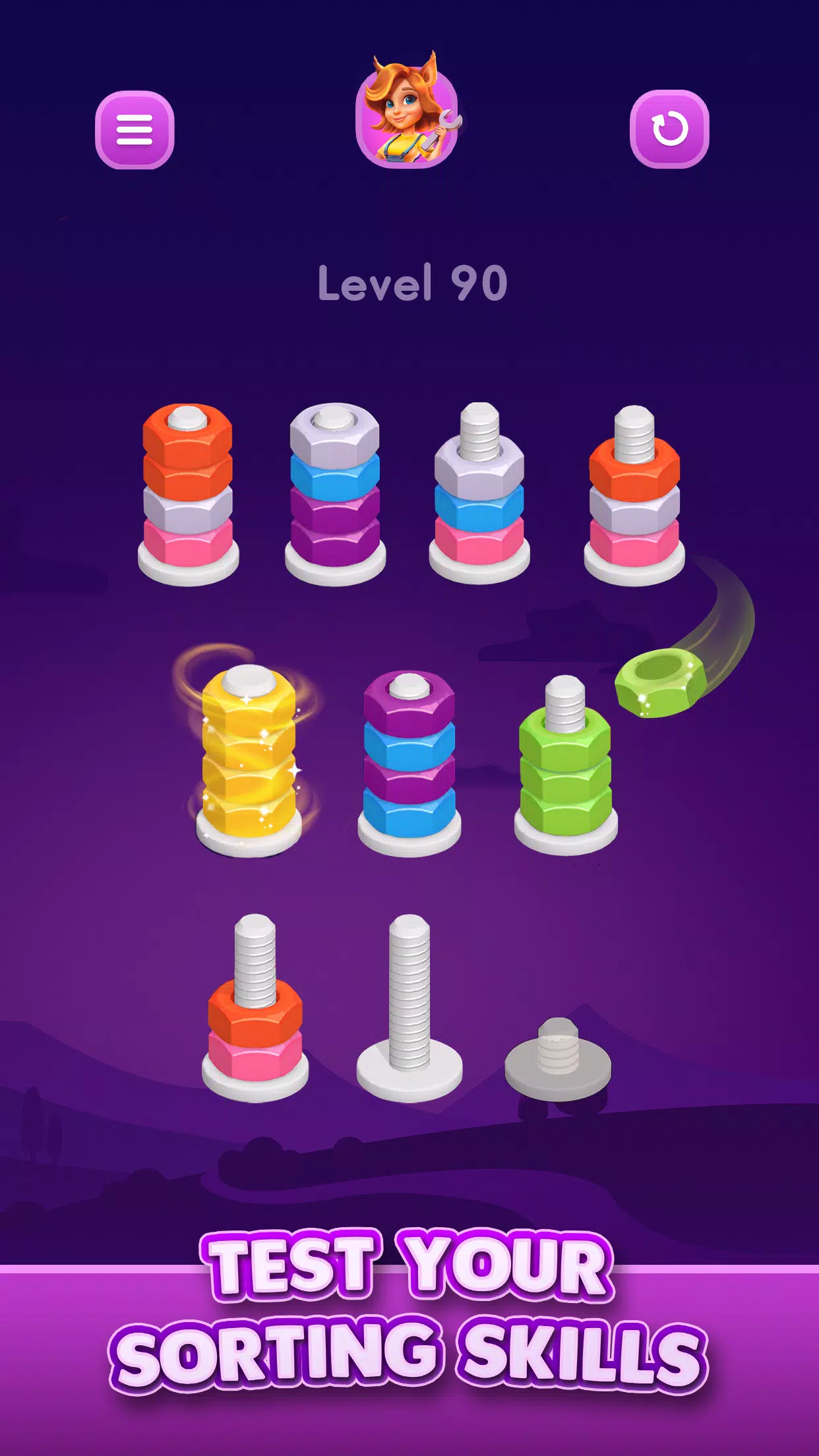 Nut Sort: Color Sorting Game Ảnh chụp màn hình 3