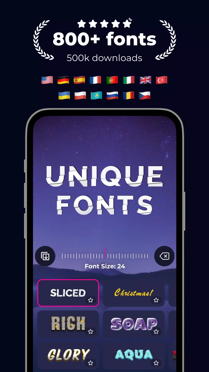 Fonts & Stickers. Add text ဖန်သားပြင်ဓာတ်ပုံ 3