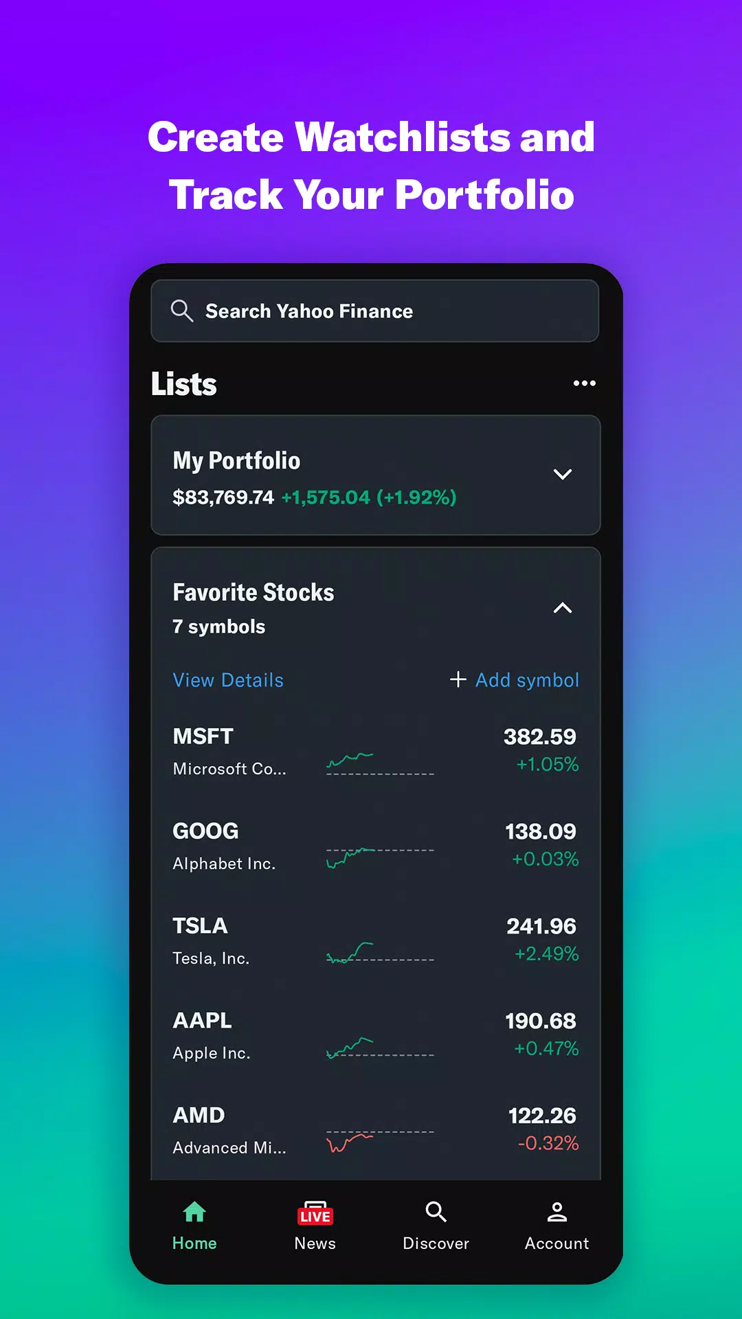 Yahoo Finance Capture d'écran 3