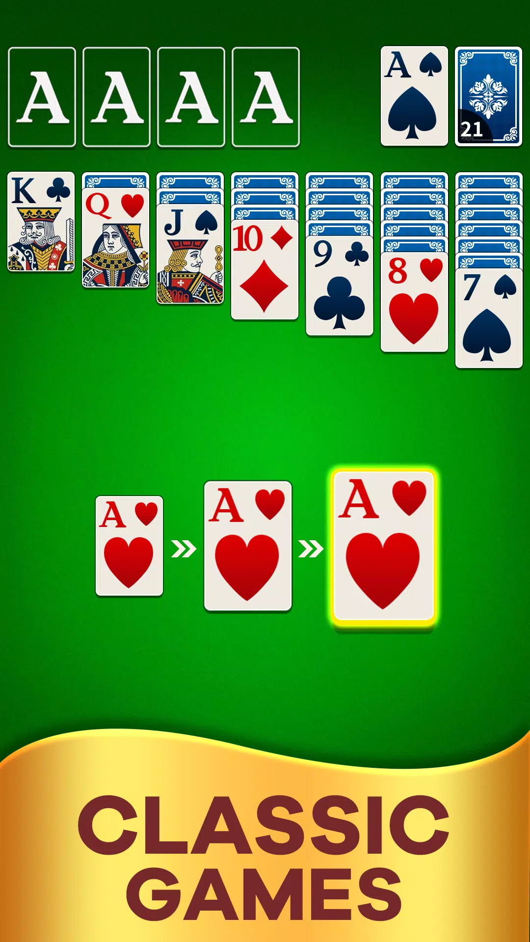 Classic Klondike Solitaire 螢幕截圖 1