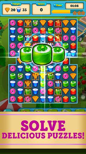 Fast Food Match 3 Game Offline स्क्रीनशॉट 0