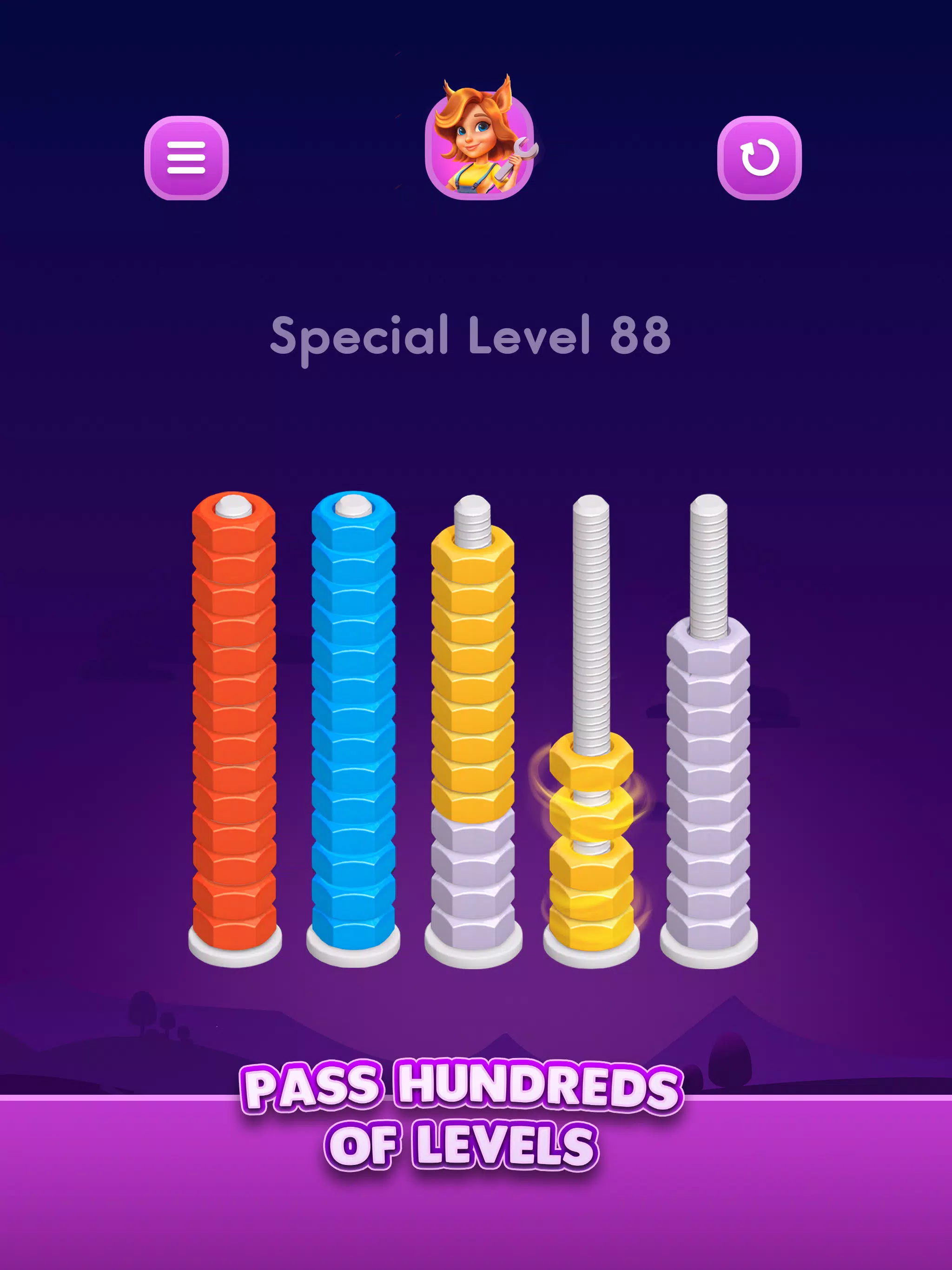 Nut Sort: Color Sorting Game Ảnh chụp màn hình 0
