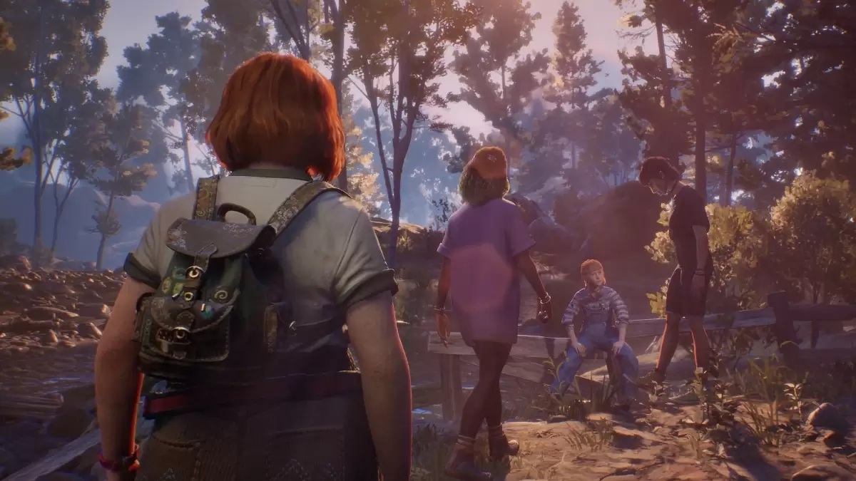 Quatre personnages dans les bois dans Lost Records: Bloom & Rage