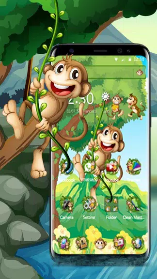 The Cute Cartoon Monkey Theme 스크린샷 0
