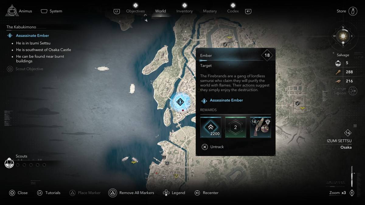 在刺客信條陰影中如何找到所有的kabukimono成員