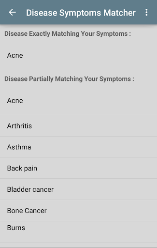 Disease Symptoms Matcher 螢幕截圖 0