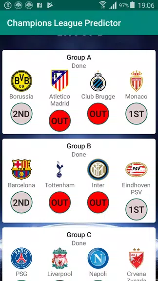 Champions Football Predictor Capture d'écran 0
