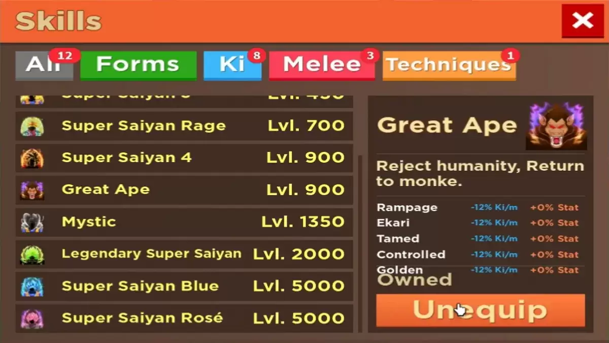 Great Ape boss battle