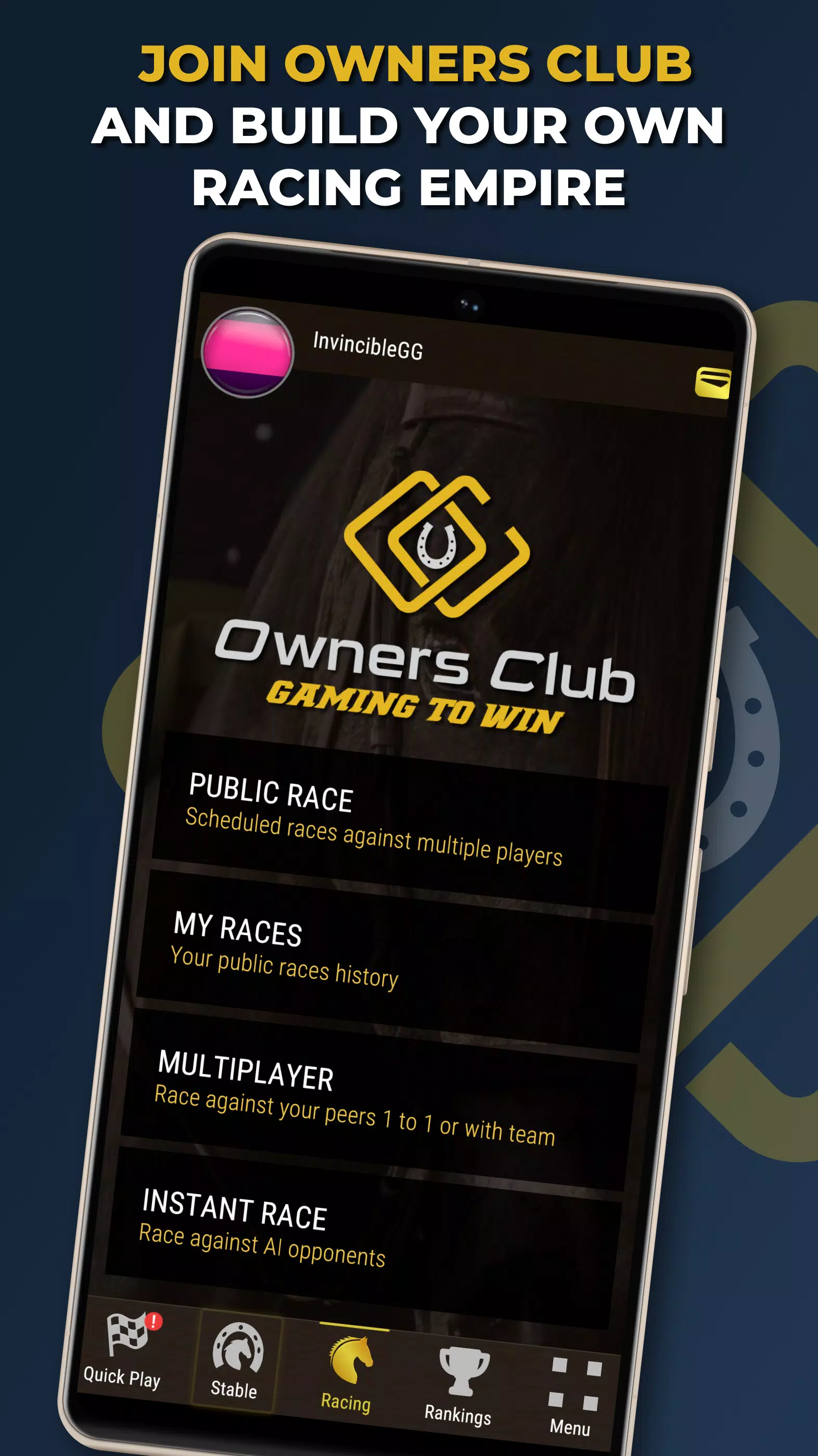 Owners Club - AI Horse Racing 螢幕截圖 0