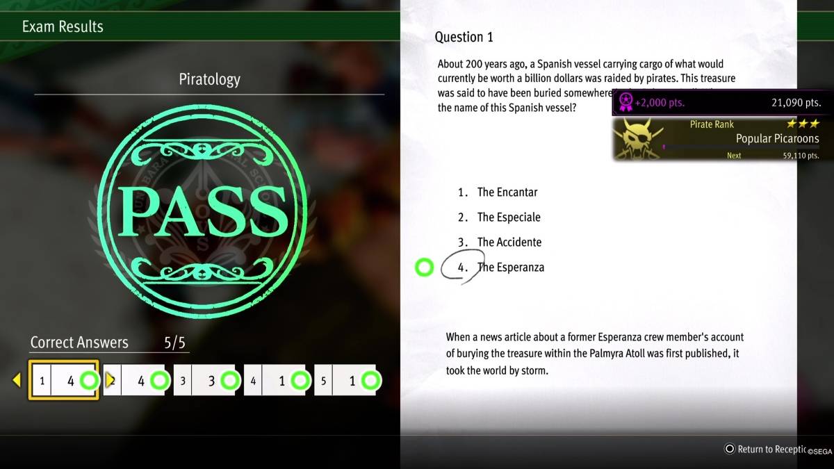 Une réponse à l'examen de piratologie à lad pirate yakuza à Hawaï à l'école professionnelle