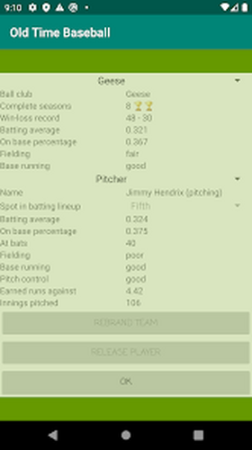 Old Time Baseball 螢幕截圖 0
