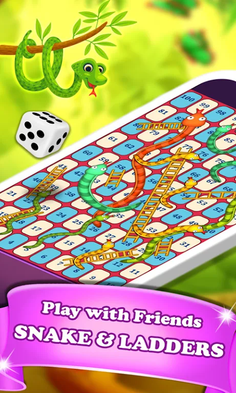 Snakes and Ladders Dice Game Tangkapan skrin 1
