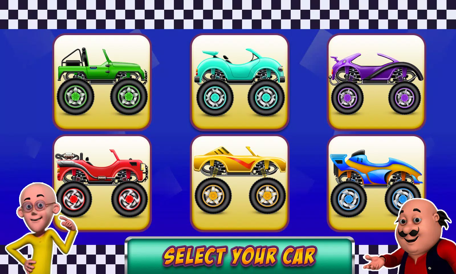 Motu Patlu Car Game 2 螢幕截圖 1