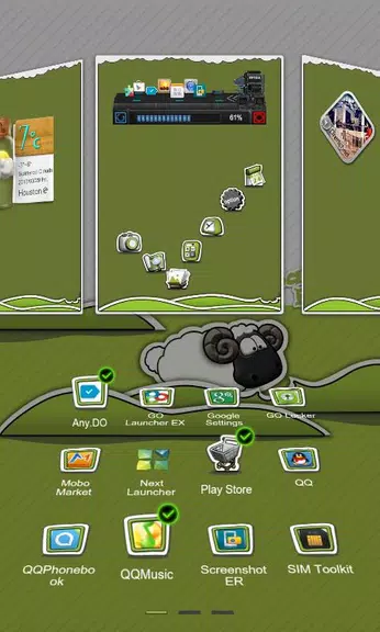 Next Launcher Theme P.Sheep Capture d'écran 3