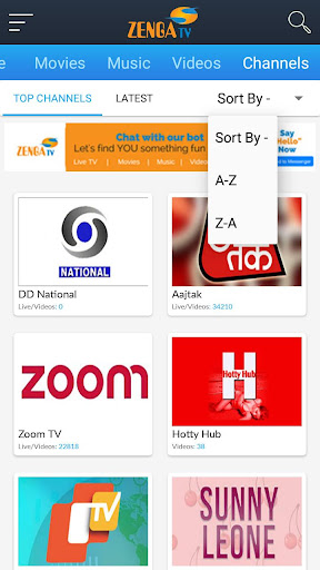 ZengaTV Mobile TV Live TV 螢幕截圖 3