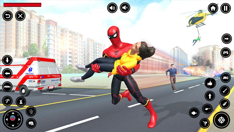 Flying Spider Rope Hero Fight Capture d'écran 1