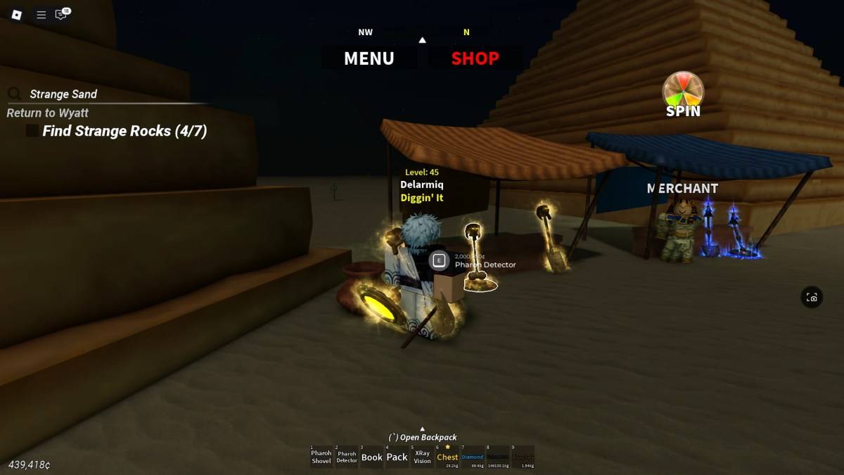 Pyramid Merchant location in Desert Detectors