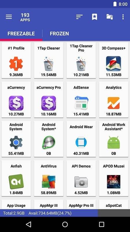 AppMgr Pro III ဖန်သားပြင်ဓာတ်ပုံ 1