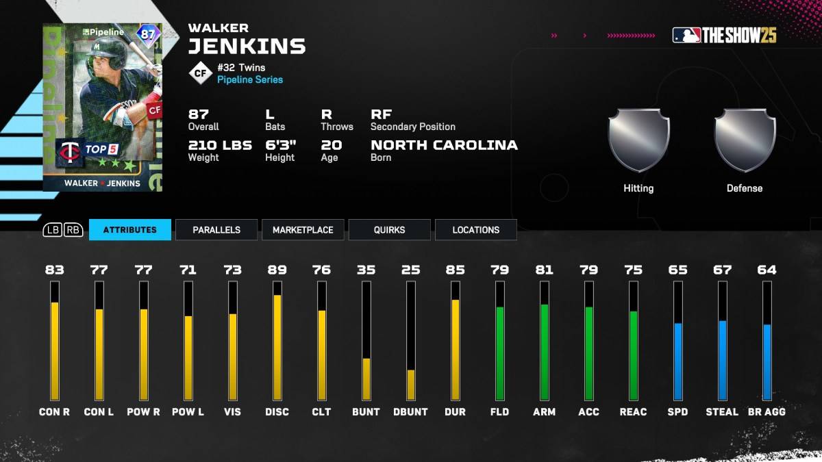 Walker Jenkins Diamond Dynasty Card dans MLB le spectacle 25