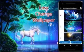 Unicorn Live Wallpapers Captura de tela 0