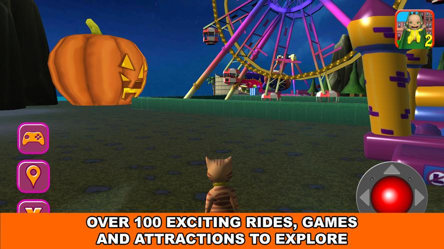 Halloween Cat Theme Park 3D Captura de tela 0