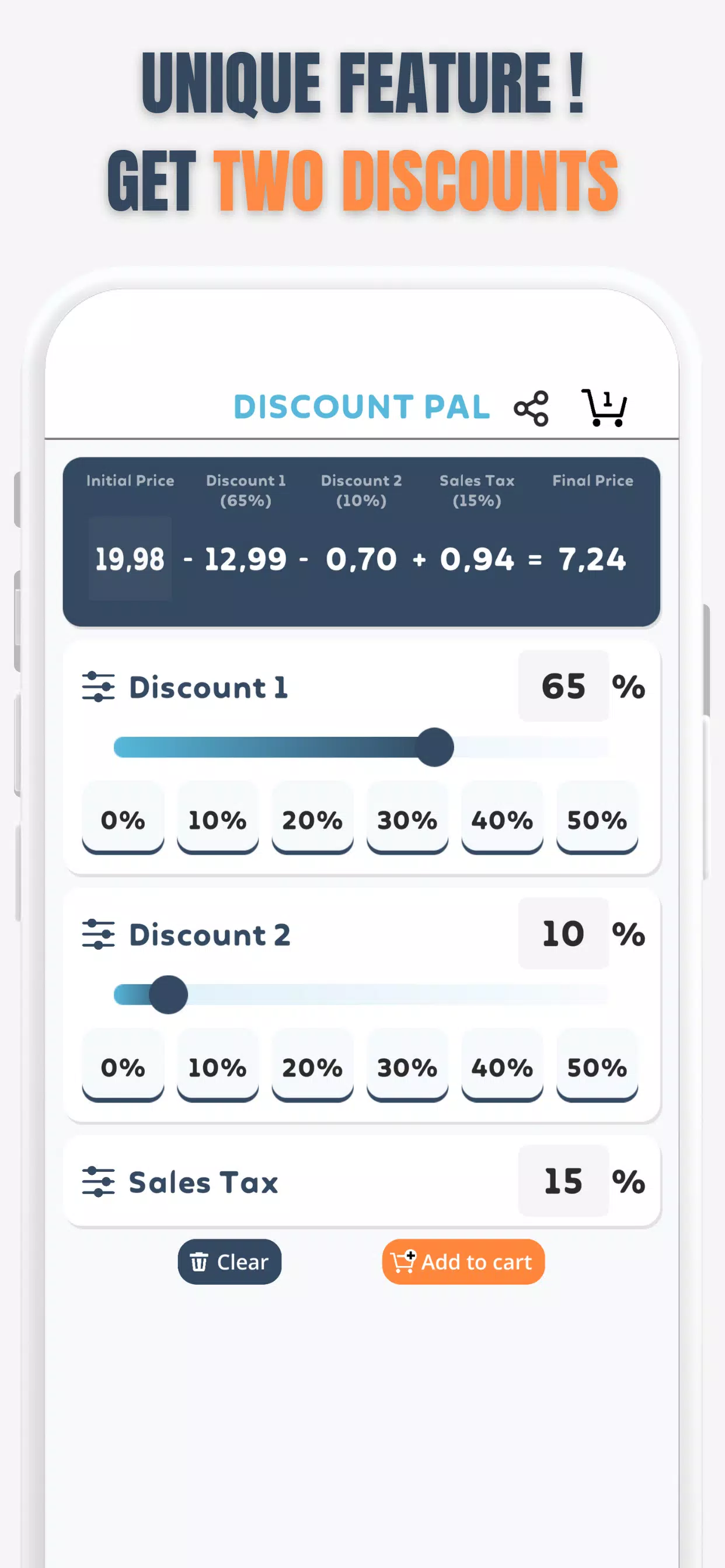 Schermata Percent Off Shoping Calculator 2
