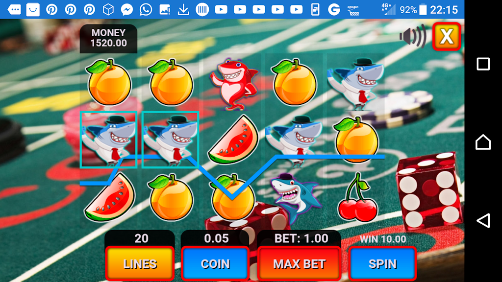 shark fruit casino slots machines 螢幕截圖 1