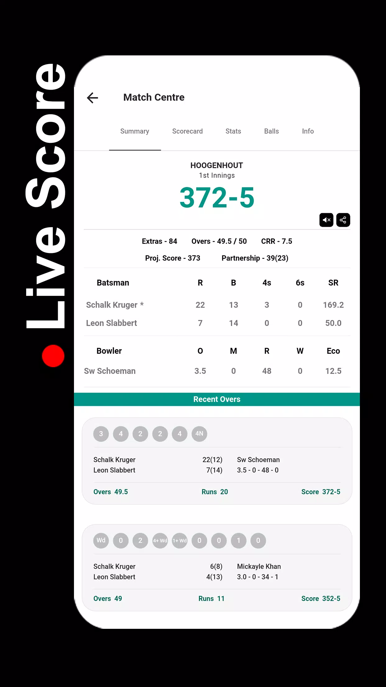 STUMPS - The Cricket Scorer Ekran Görüntüsü 1