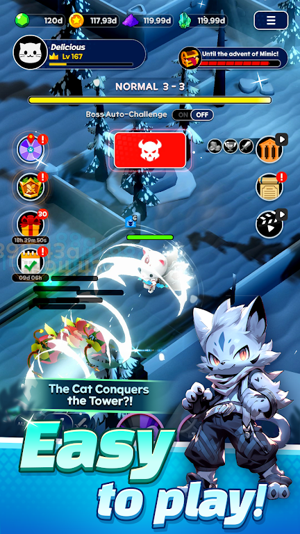 Tower Cat Battle: Idle Cat RPG 螢幕截圖 0