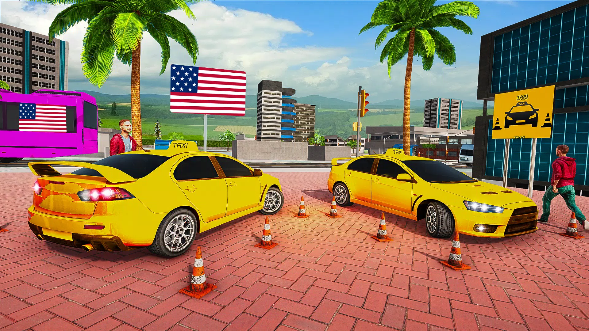 Taxi Car Driving : Taxi Sim 3D Capture d'écran 3