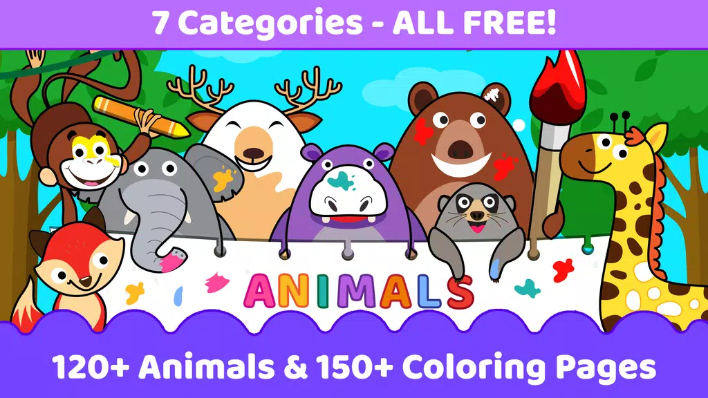 Animals for kids: Color & Draw 螢幕截圖 0