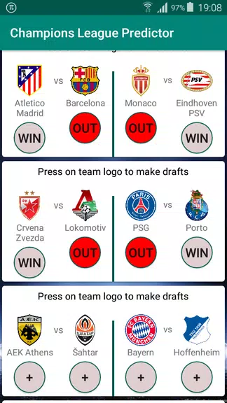 Champions Football Predictor Capture d'écran 1