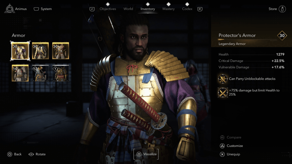 La meilleure armure de Yasuke pour le tournoi, capture d'écran de l'Escapist