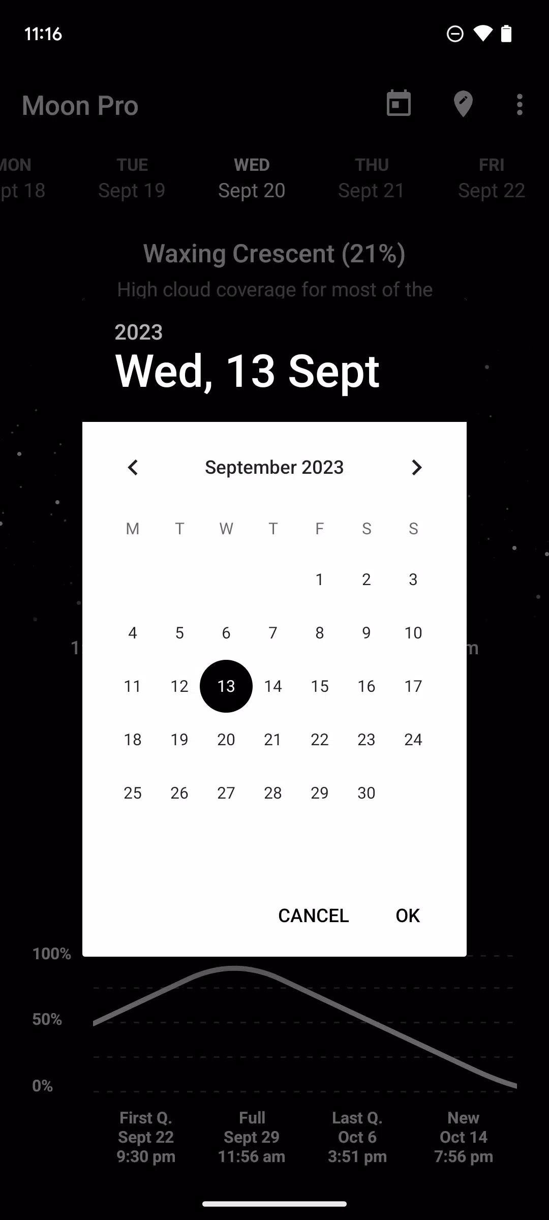 Schermata My Moon Phase 2