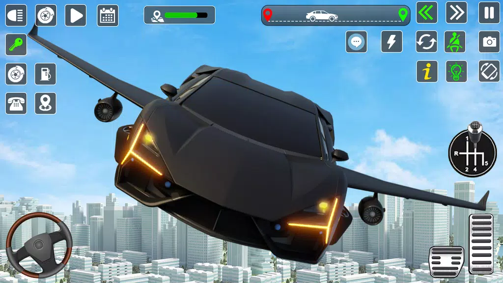 Flying Car Games Car Flight 3D Capture d'écran 1