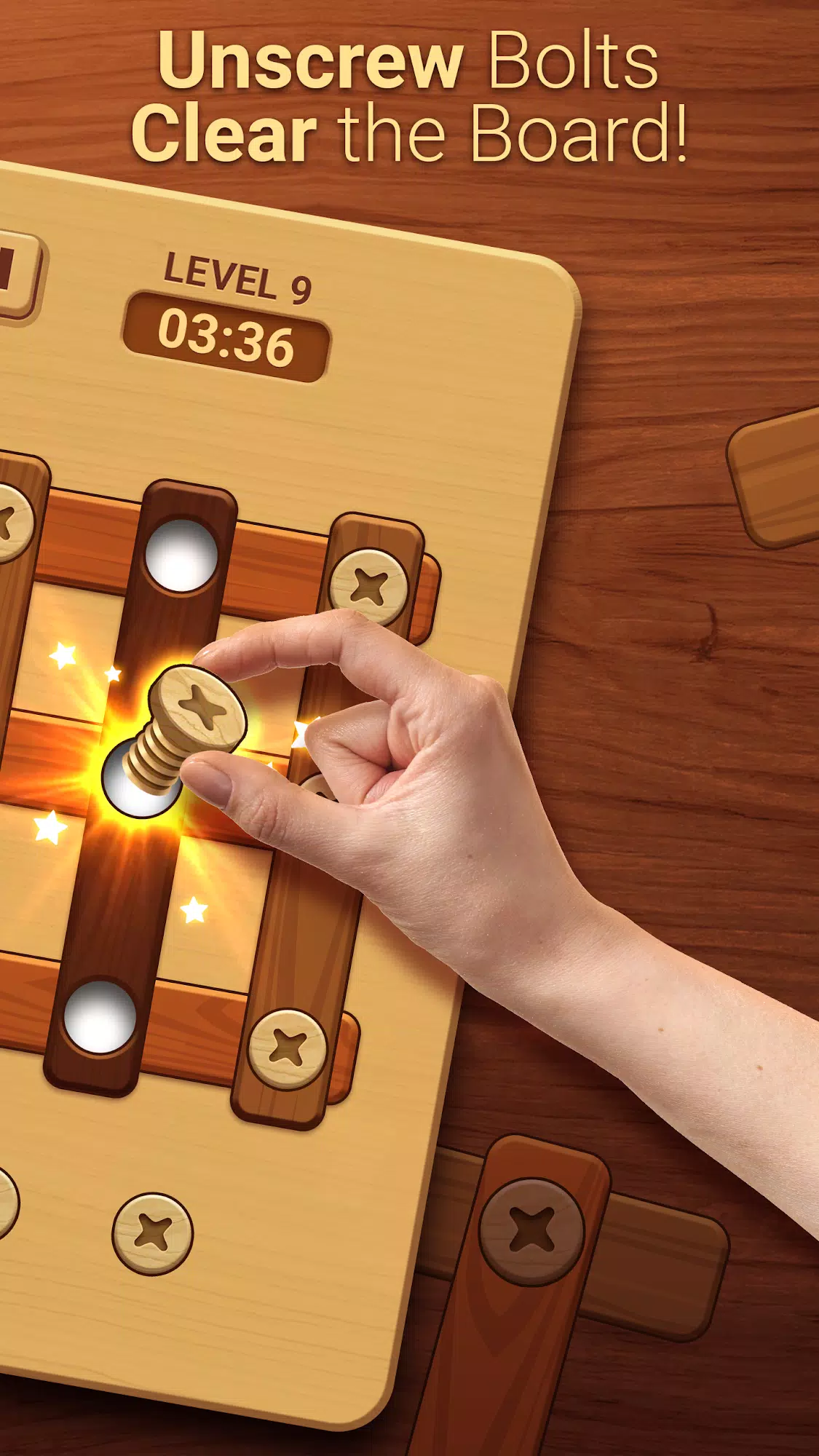 Woodle - Wood Screw Puzzle 螢幕截圖 1