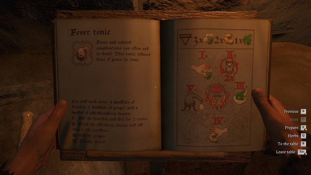 Fièvre Recette tonique dans le royaume Come Deliverance 2