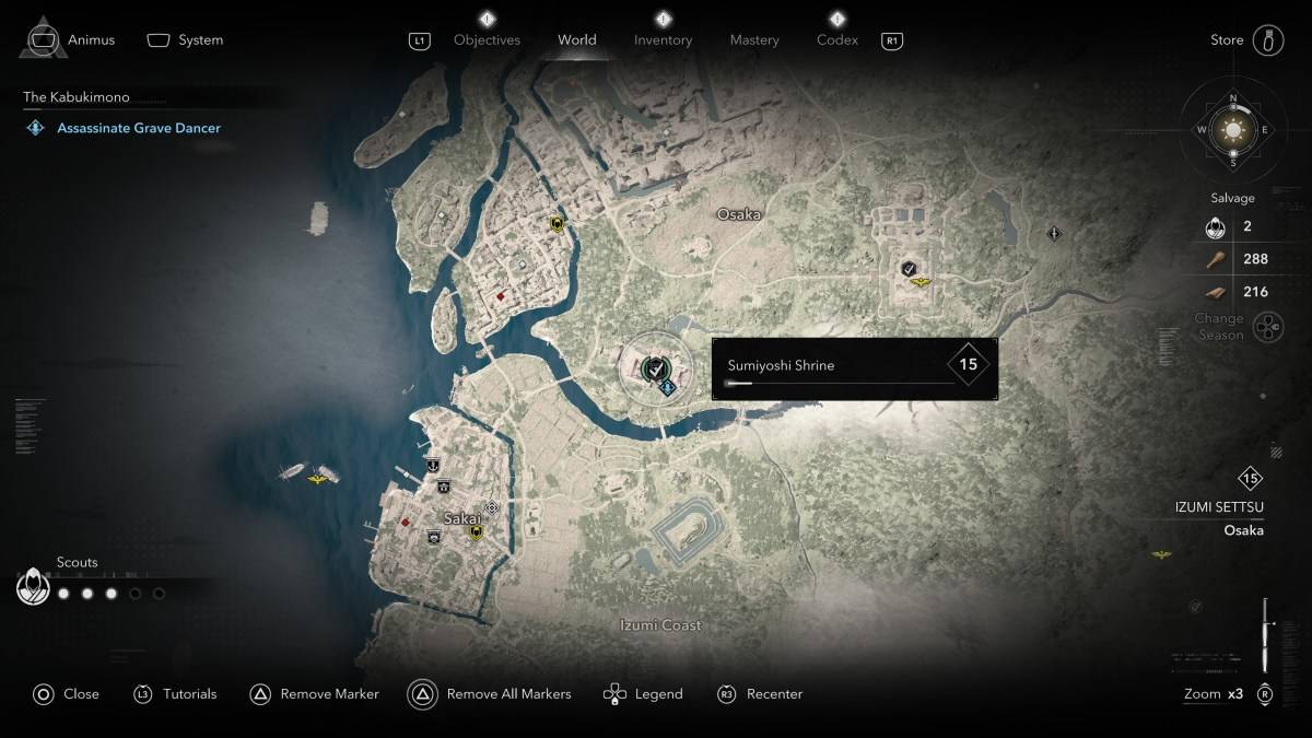 如何和何處在刺客信條中找到所有的kabukimono成員