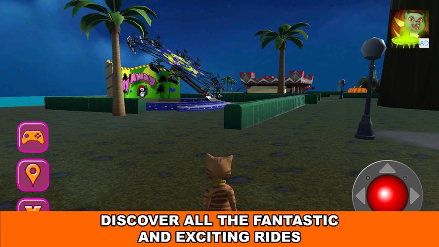 Halloween Cat Theme Park 3D Captura de tela 2